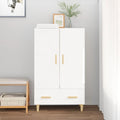 Der Hochschrank misst 70 x 31 x 115 cm in Weiss