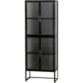 Wandschrank aus Metall und Glas in Schwarz