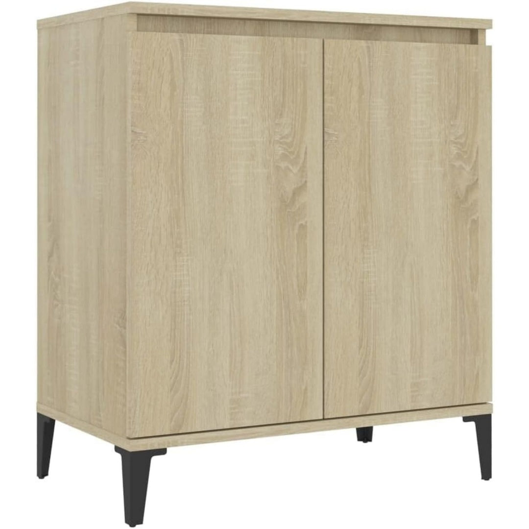Das Sideboard setzt auf ein Metallgestell aus Holzwerkstoff