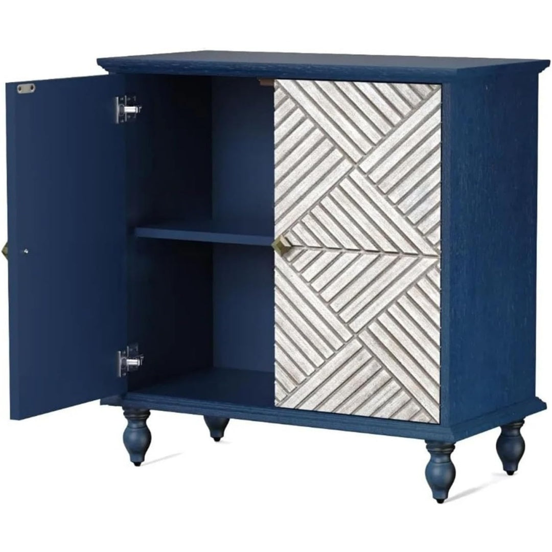 Sideboard aus Massivholz und Kiefernholz in Blau