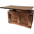 Die Aufbewahrungstruhe mit dem Akzent auf Holzoptik