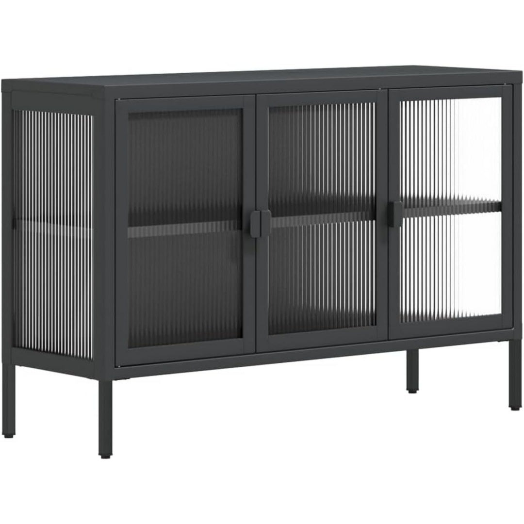 Schwarz bestimmt die Farbgebung von dem Sideboard