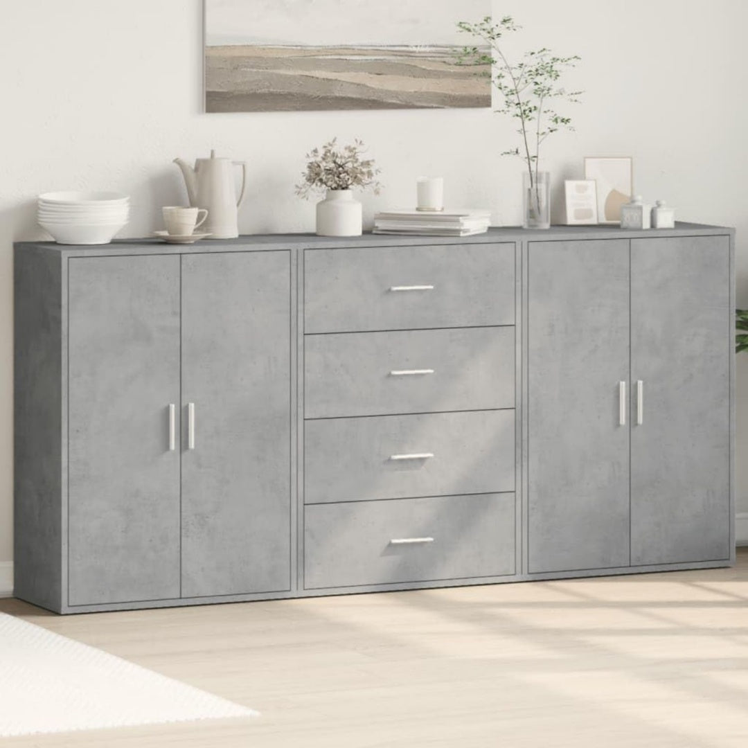 Das Sideboard misst 60 x 31 x 84 cm in Betongrau