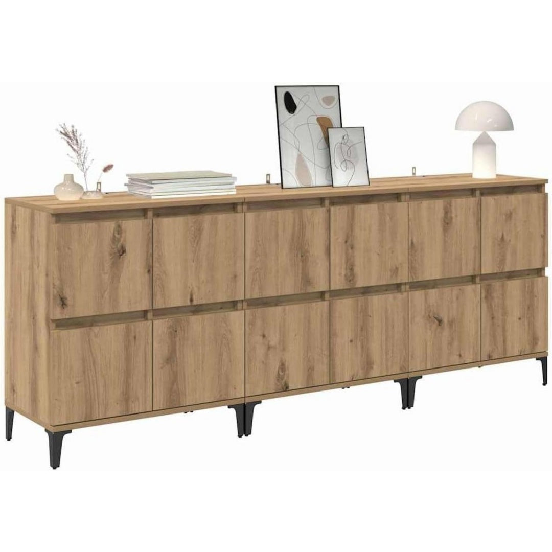 Sideboard in Eichenbraun mit geschlossenem Stauraum mit den Massen 60 x 35 x 70 cm