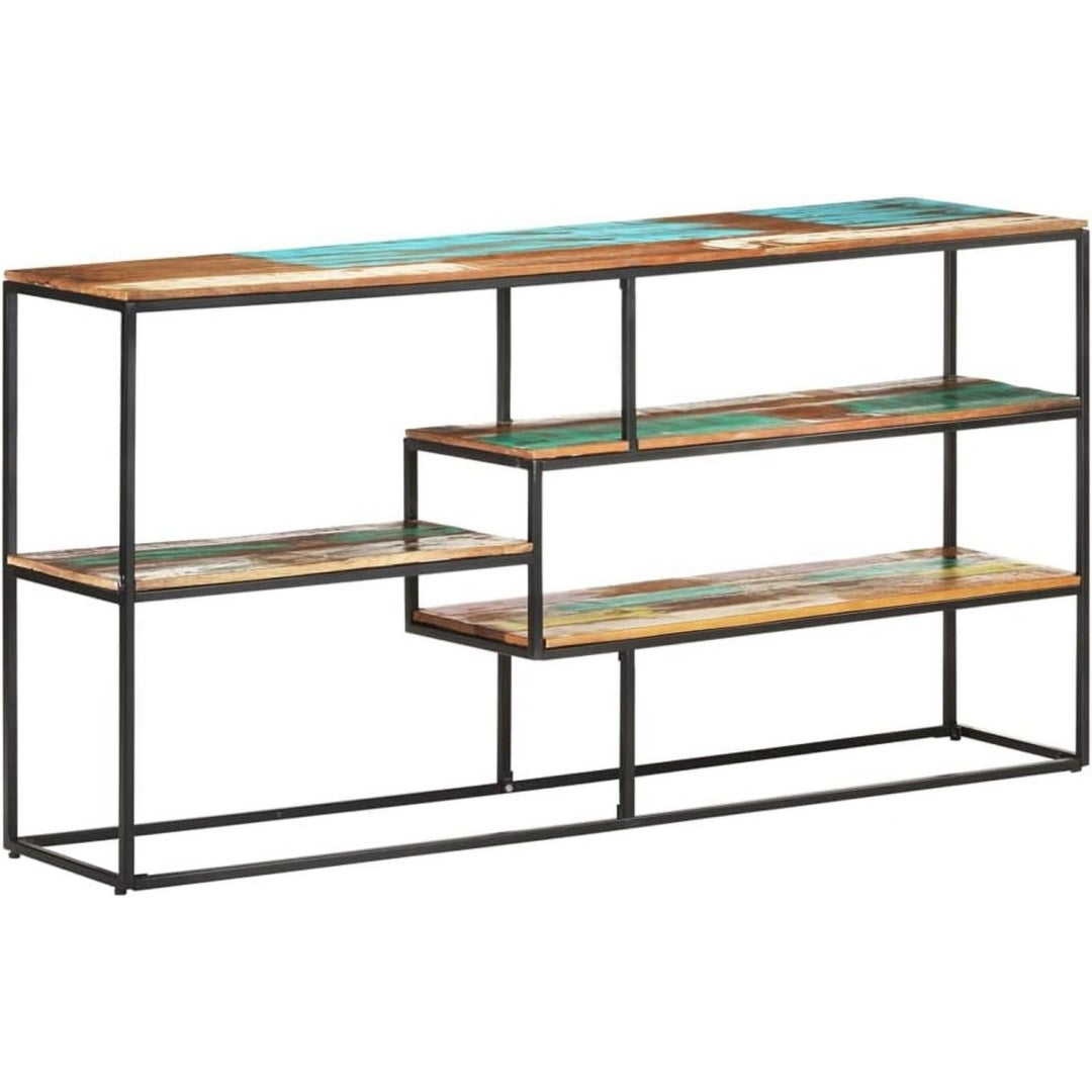 Das Sideboard zeigt sich in Naturbraun und Schwarz