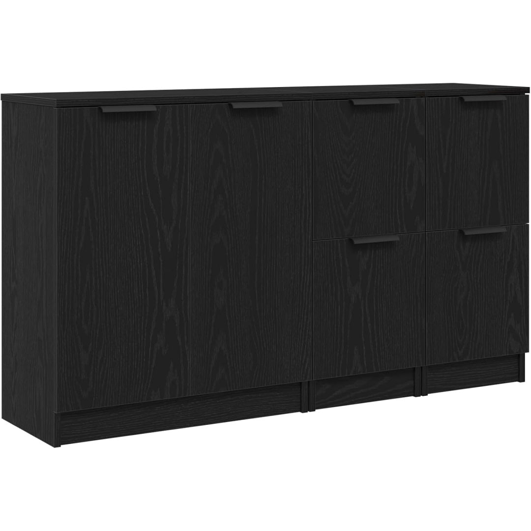 Sideboard mit den Massen 120 x 30 x 70 cm in Schwarz und Eichenbraun