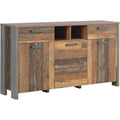 Das Sideboard vereint Schubladen mit 3 Tueren
