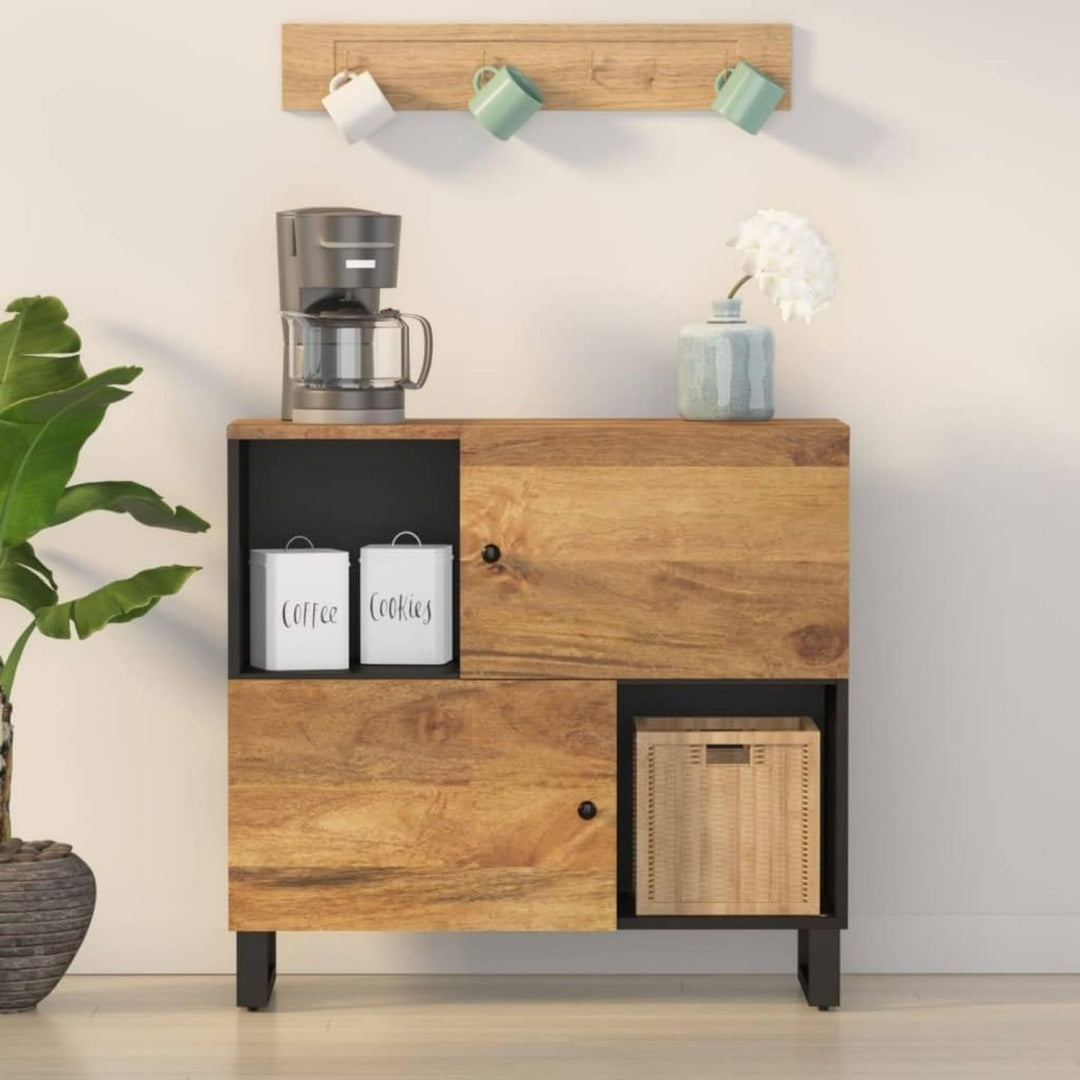 2 Tueren an dem Sideboard aus Massivholz und Mangoholz