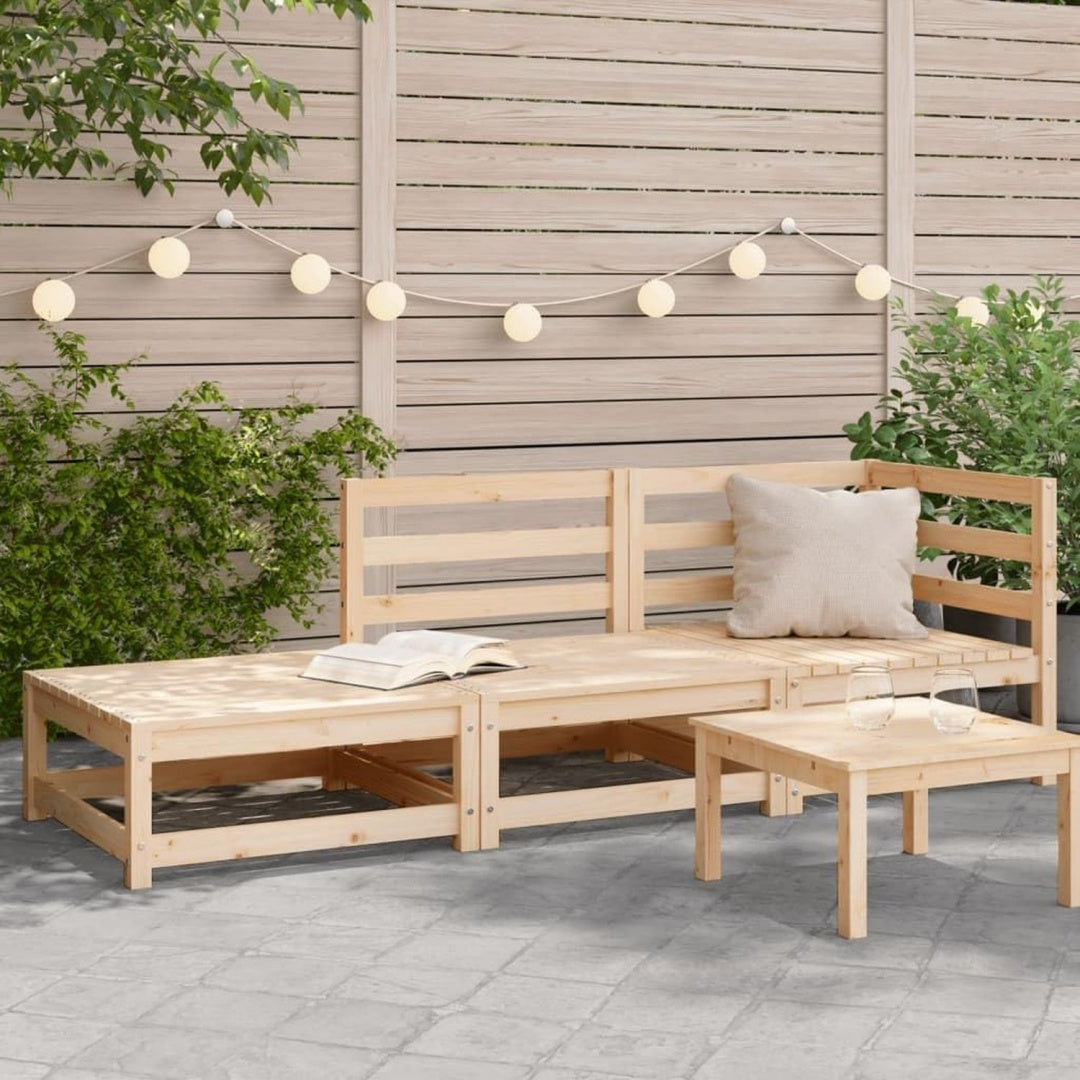 Die Gestaltung von dem Sofa wird durch Massivholz gepraegt