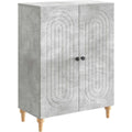 Das Sideboard vereint geschlossenen Stauraum mit Metallgriffen