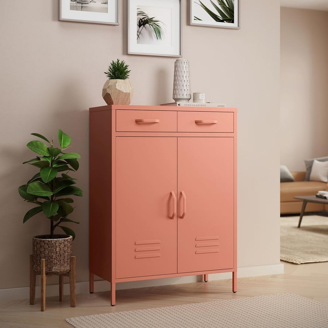 Das Sideboard vereint 2 Schubladen mit Hoehenverstellung